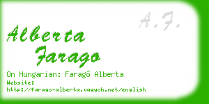 alberta farago business card